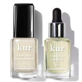 Londontown Fresh Glow Cuticle Remover softens buildup for smoother nail prep.