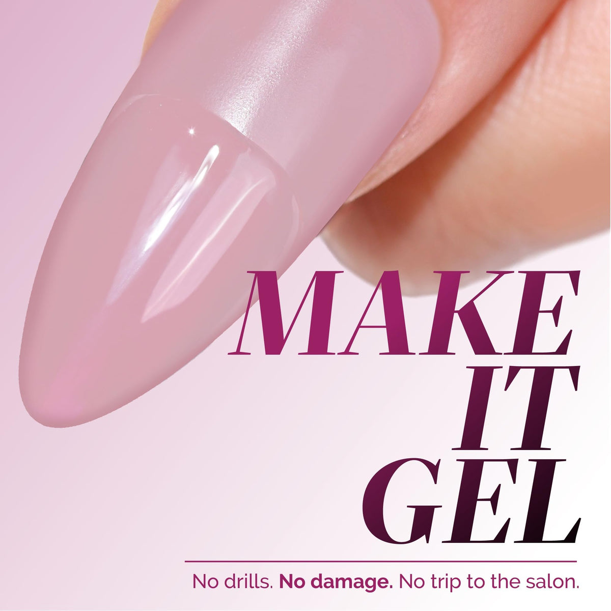 LONDONTOWN GelShift finish on polish under UV light for gel-look.