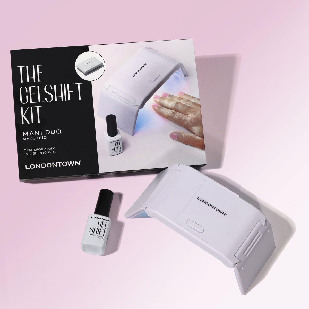 LONDONTOWN glossy gel-finish nails after cure.