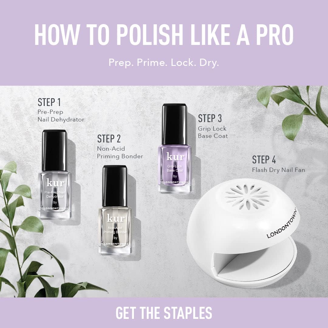 LONDONTOWN Grip Lock Base Coat preps nails for flawless polish adhesion.