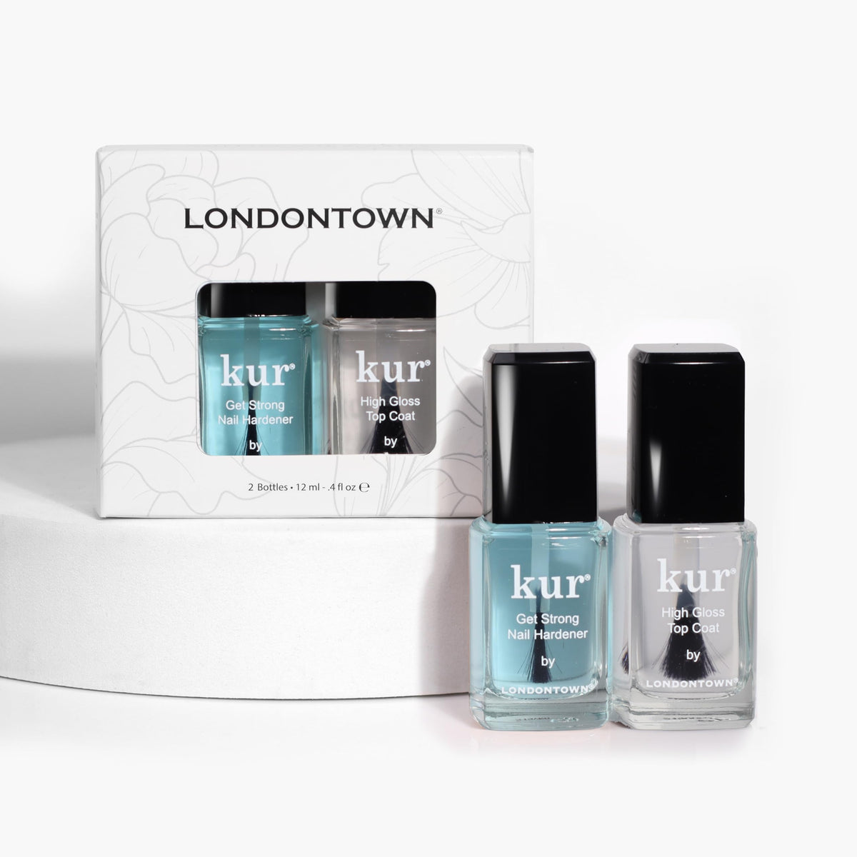 LONDONTOWN High Gloss Top Coat bottle delivers durable, salon-worthy shine.