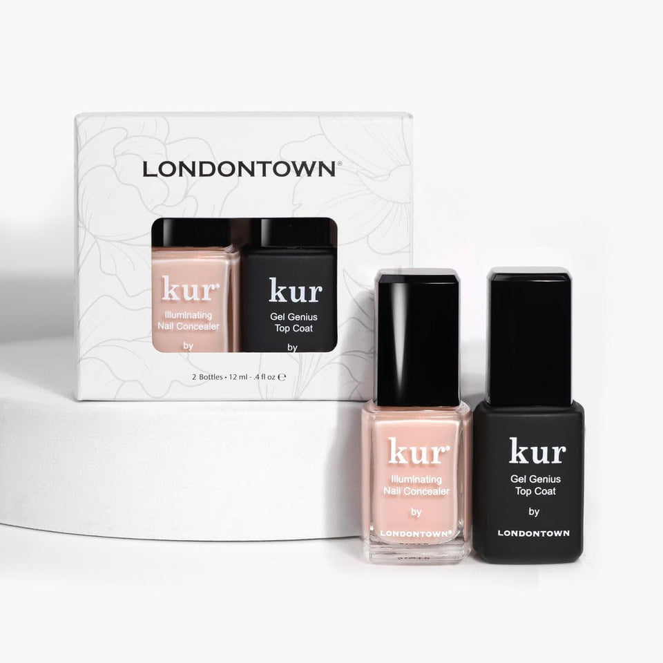 LONDONTOWN Kur Bubble Nail Concealer swatch on nail for natural-looking coverage