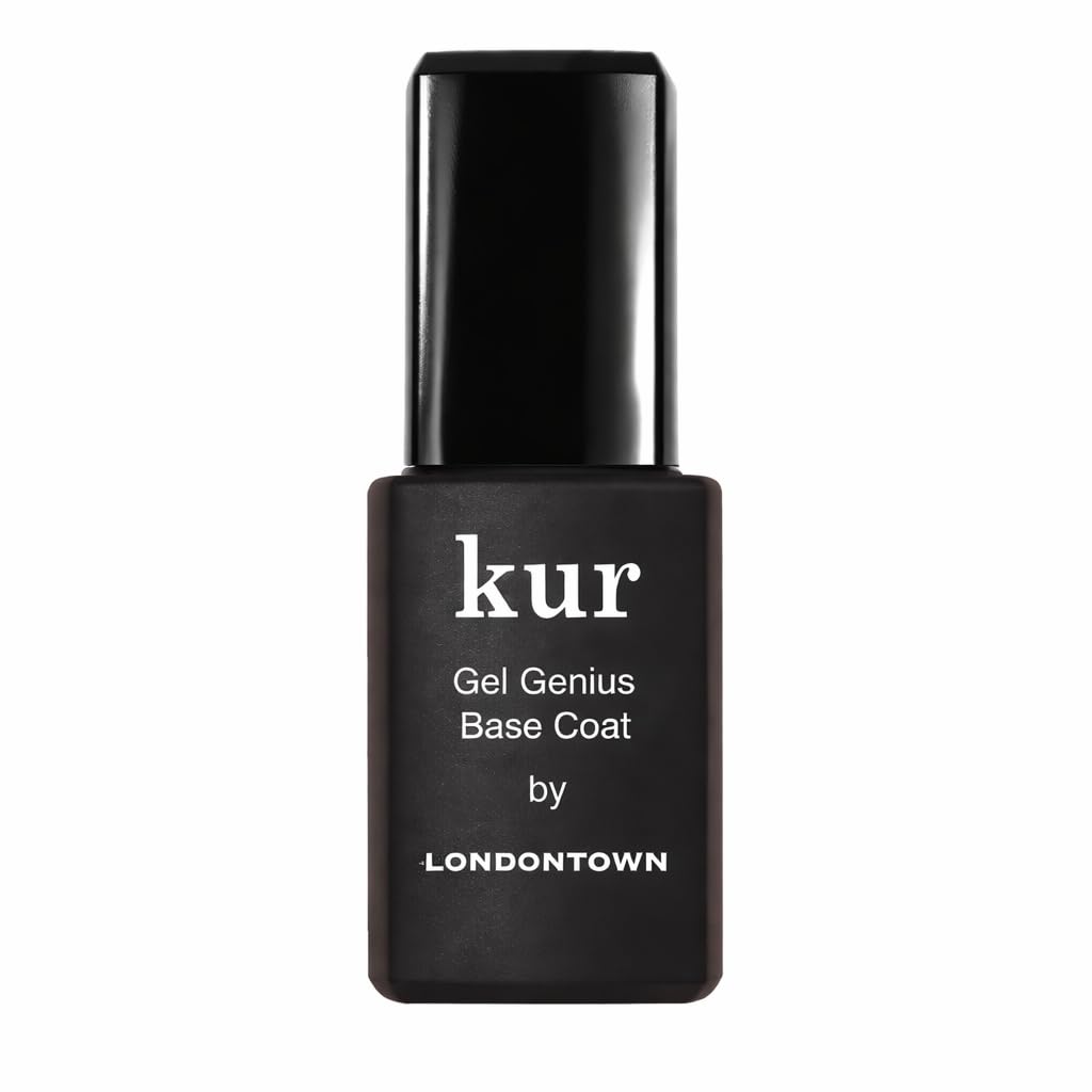 LONDONTOWN Kur Gel Genius base coat bottle ready to prime nails for lasting manicures.