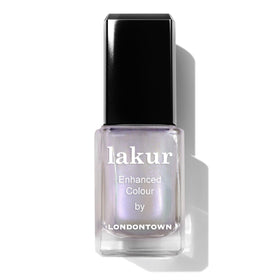 LONDONTOWN Lakur Chrome Glaze bottle close-up showing radiant metallic shine