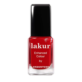 LONDONTOWN Lakur Changing of the Guards bottle shows vibrant color and long-lasting shine