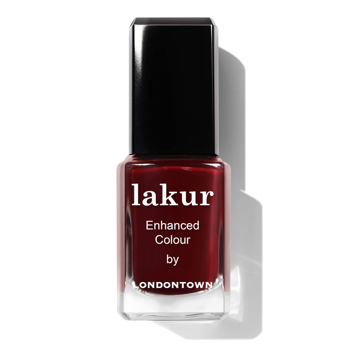 LONDONTOWN Lakur Lady Luck bottle shows a rich dark red gel-like shine.