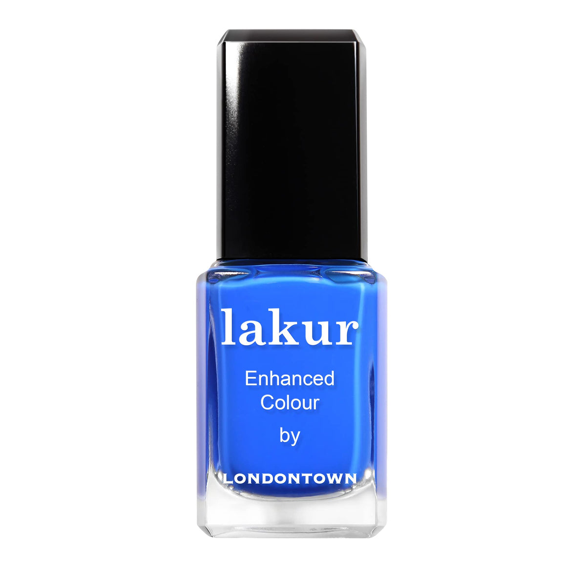 LONDONTOWN Lakur blue nail polish bottle with rich color and salon-grade finish.