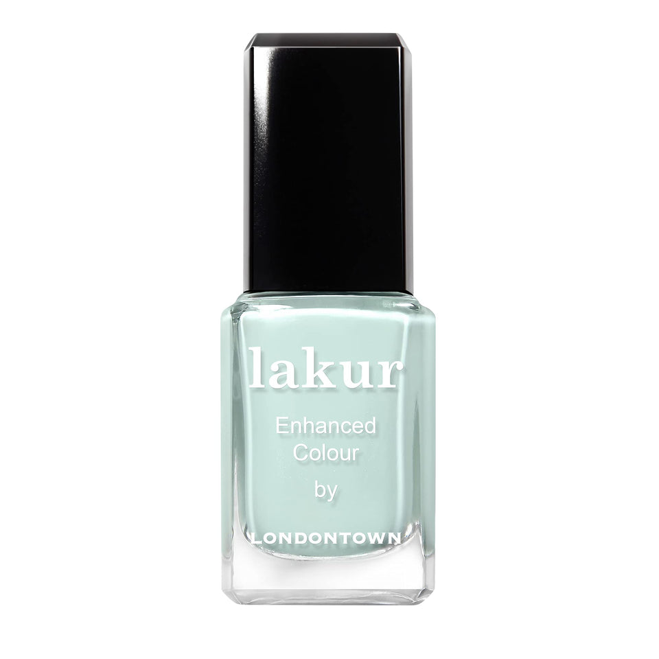 LONDONTOWN Lakur Mint Green nail polish with gel-like wear for a flawless look.