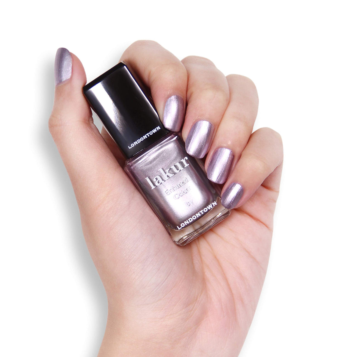 Nails with Lakur polish showing gel-like shine and long wear.