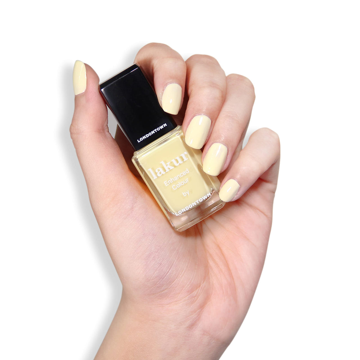 LONDONTOWN Lakur Buttercup swatch reveals rich orange-yellow pigment on nails