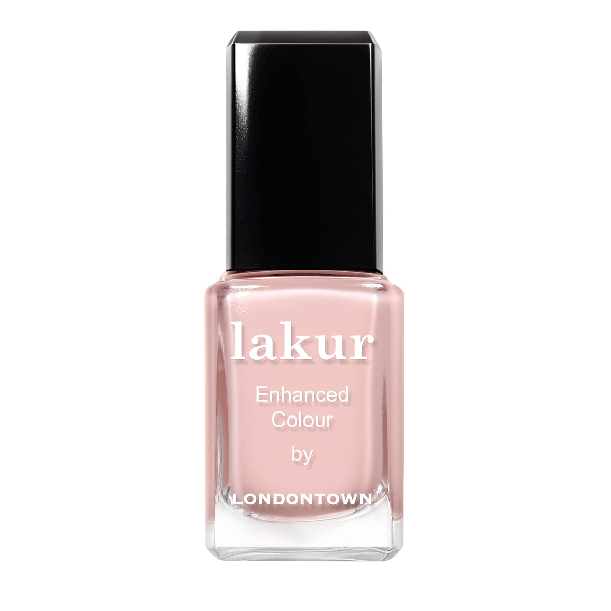 LONDONTOWN Lakur pink nail polish in Invisible Crown bottle with long-lasting color.