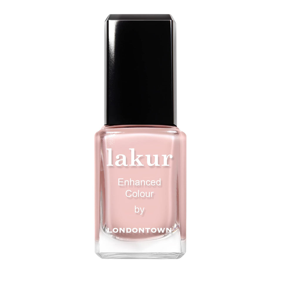 LONDONTOWN Lakur pink nail polish in Invisible Crown bottle with long-lasting color.