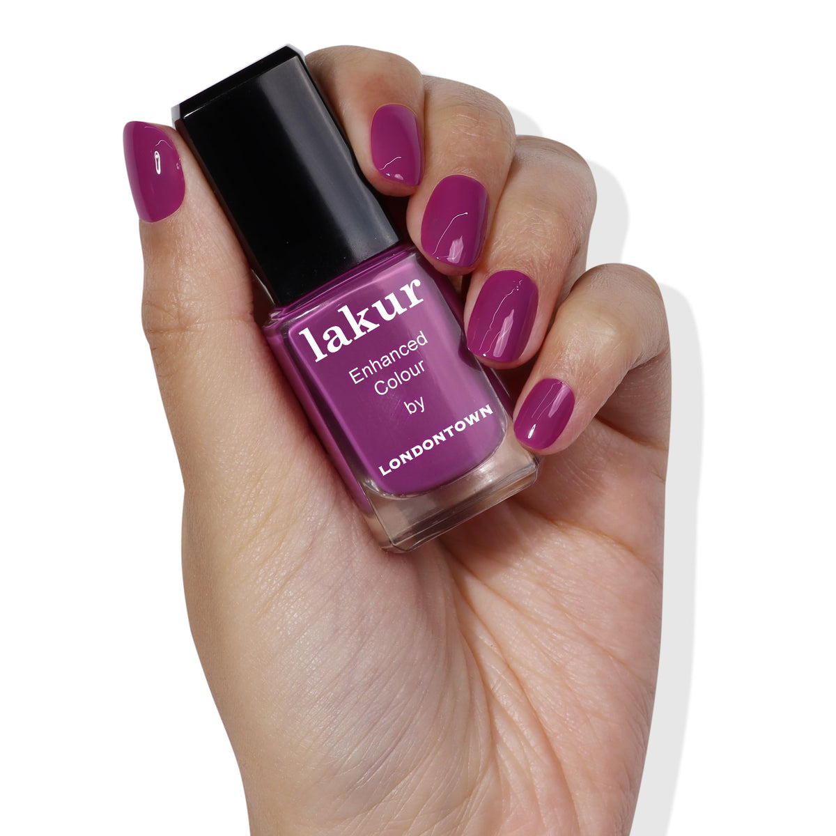 LONDONTOWN Lakur pink shade nail polish for long-lasting color and glossy finish.