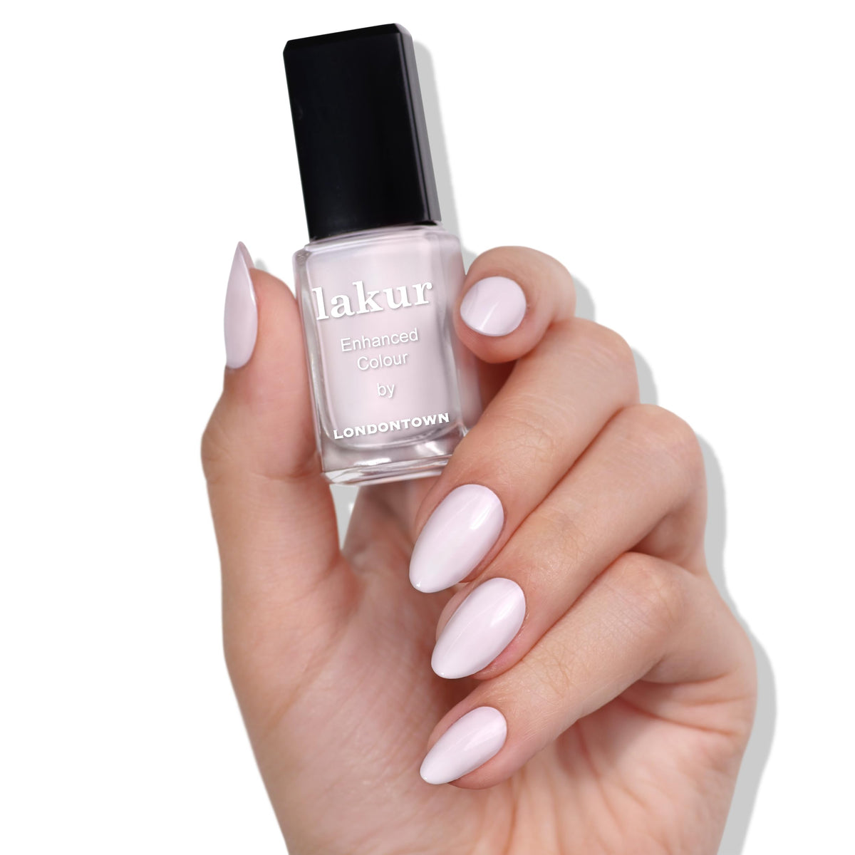 LONDONTOWN Lakur purple shade nails with vibrant color.