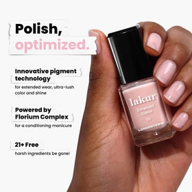 Lakur nail polish on nails showing a smooth, high-gloss finish.