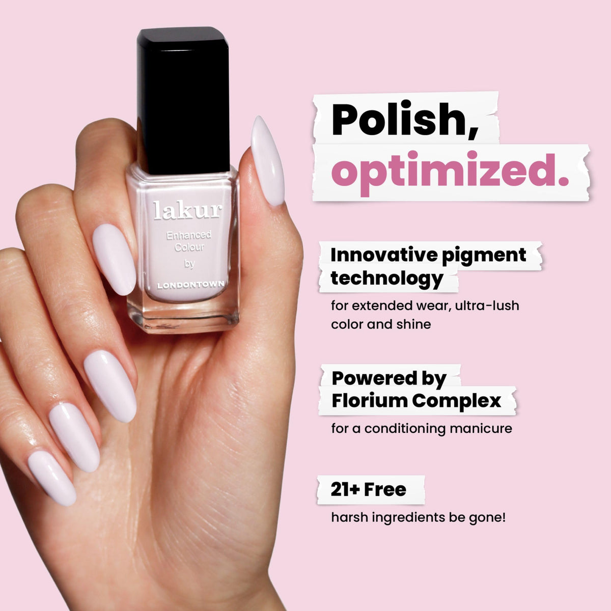 LONDONTOWN Lakur Strawberry Milk base coat application demonstrates prep