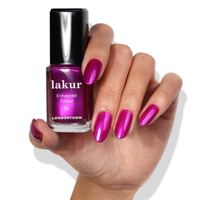 LONDONTOWN Lakur nails under application illustrating easy two-coat process.