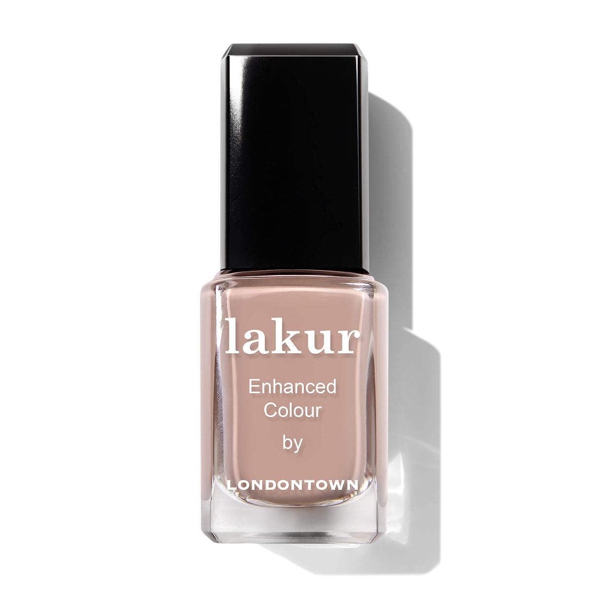 LONDONTOWN Lakur Café Au Lait bottle shows rich nude color with long-lasting shine