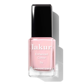 LONDONTOWN Lakur Out of Office bottle front showing pastel pink shade for a soft manicure
