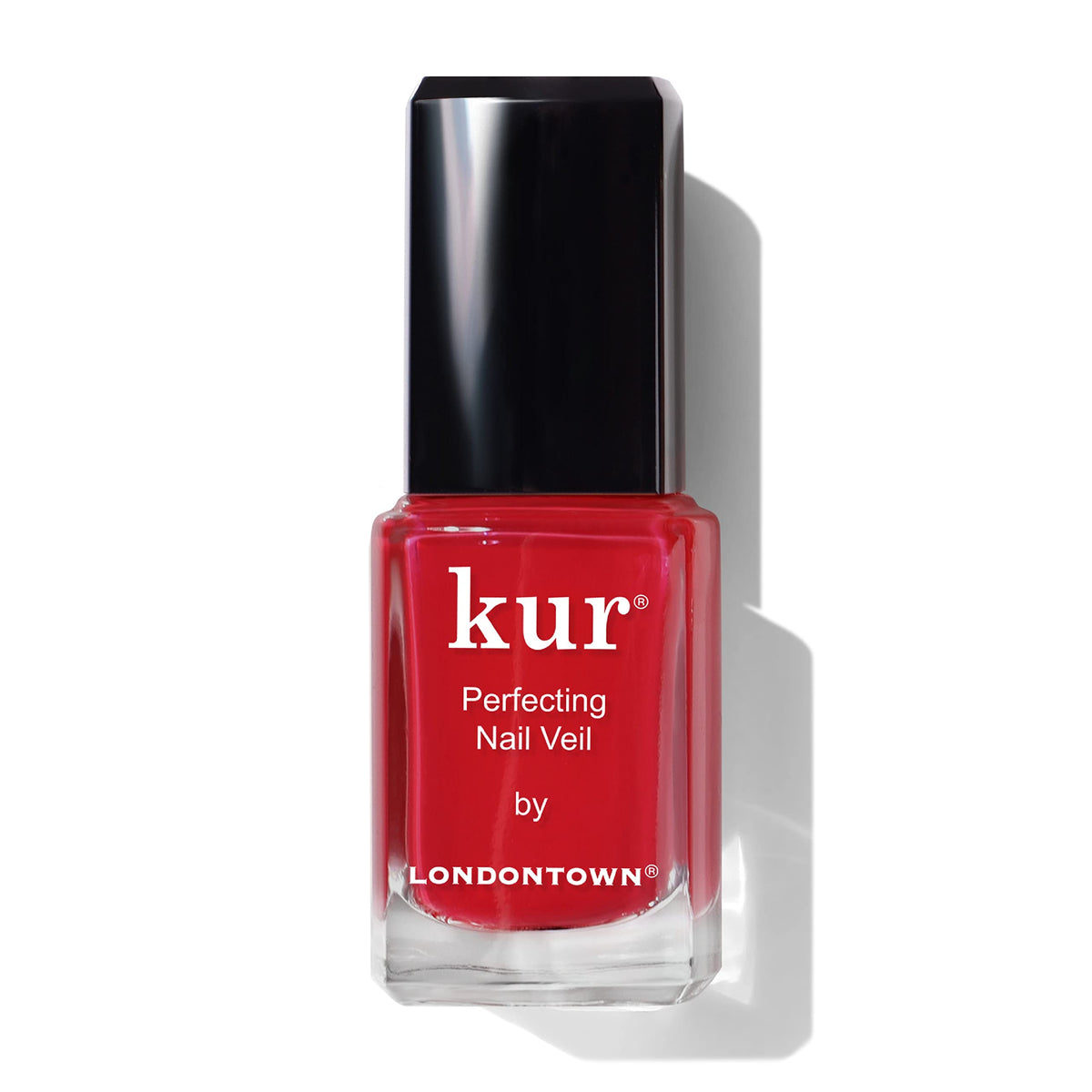 LONDONTOWN Nail Veil bottle showing sheer tint that hydrates nails.