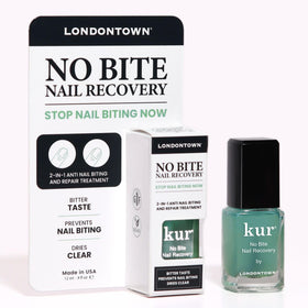 LONDONTOWN No Bite bottle close-up showing bitter formula for bite deterrence and growth support