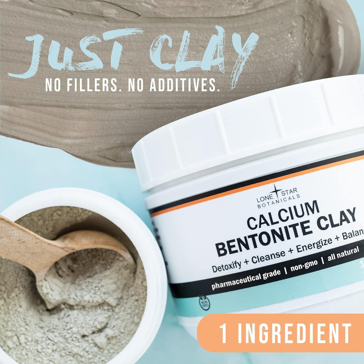 Lone Star Botanicals hair mask treatment using mineral-rich clay.