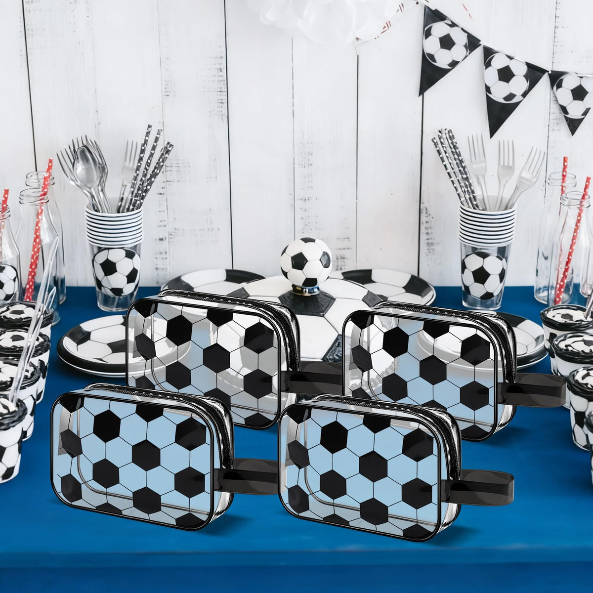 Lonfliness soccer cosmetic bag 12-pack; versatile for gifting or daily use.