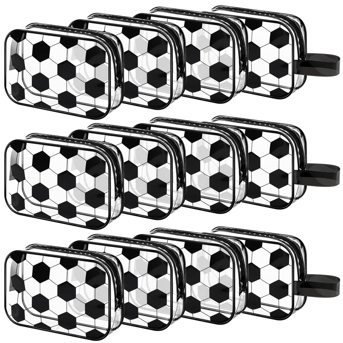Lonfliness soccer cosmetic bag front view; ideal for team gifts and organization.