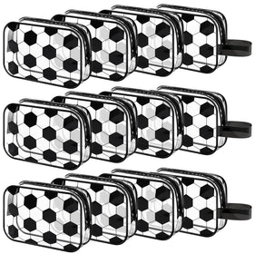 Lonfliness soccer cosmetic bag front view; ideal for team gifts and organization.
