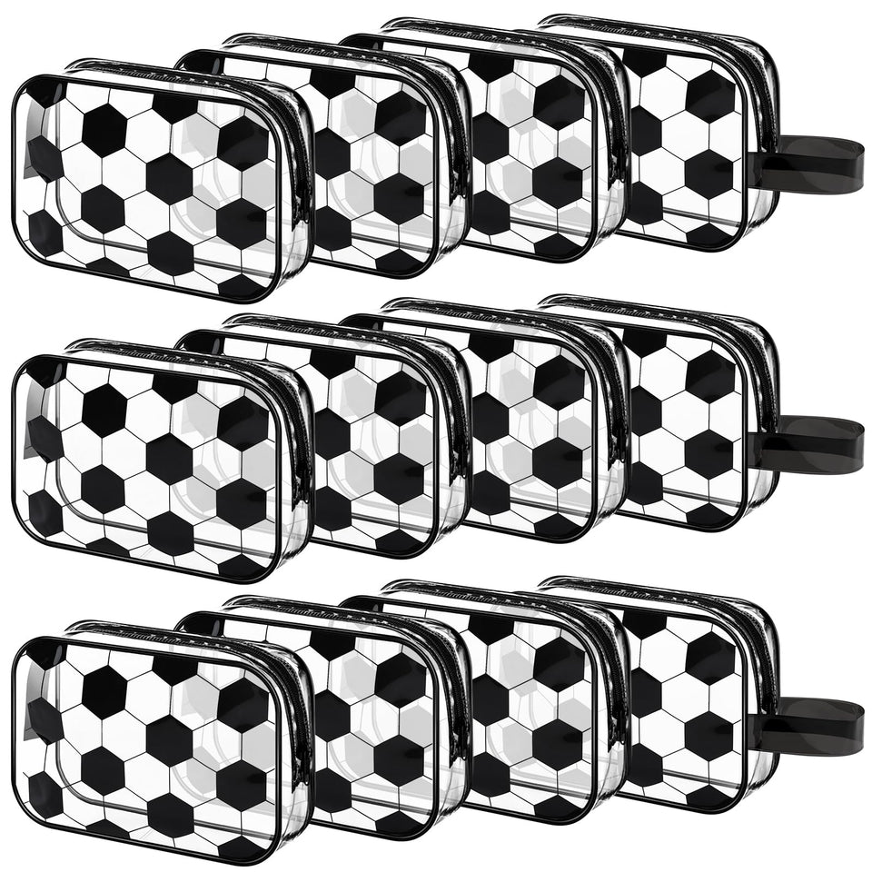 Lonfliness soccer cosmetic bag front view; ideal for team gifts and organization.