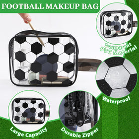 Lonfliness soccer cosmetic bag hand strap; easy carrying on the go.