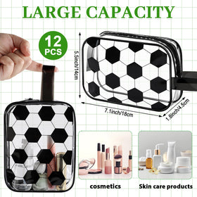 Lonfliness soccer cosmetic bag transparent design; quick content spotting during travel.