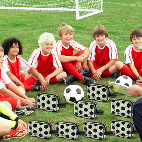 Lonfliness soccer cosmetic bag waterproof PVC material; durable and easy to wipe.