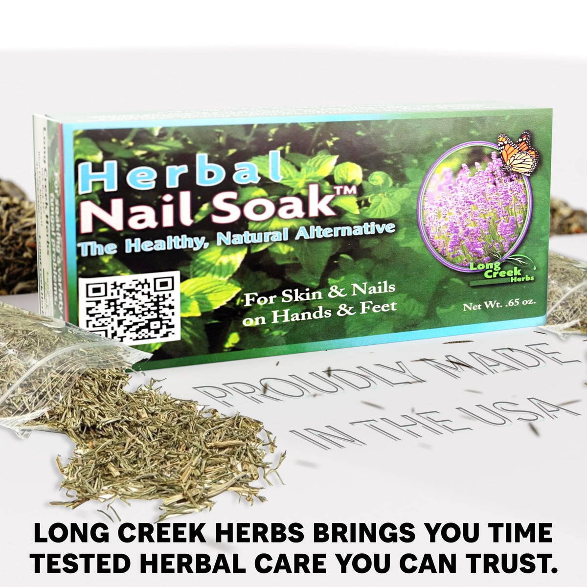 Hands soaking with Long Creek Herbs Nail Soak supporting nail comfort and gentle care.