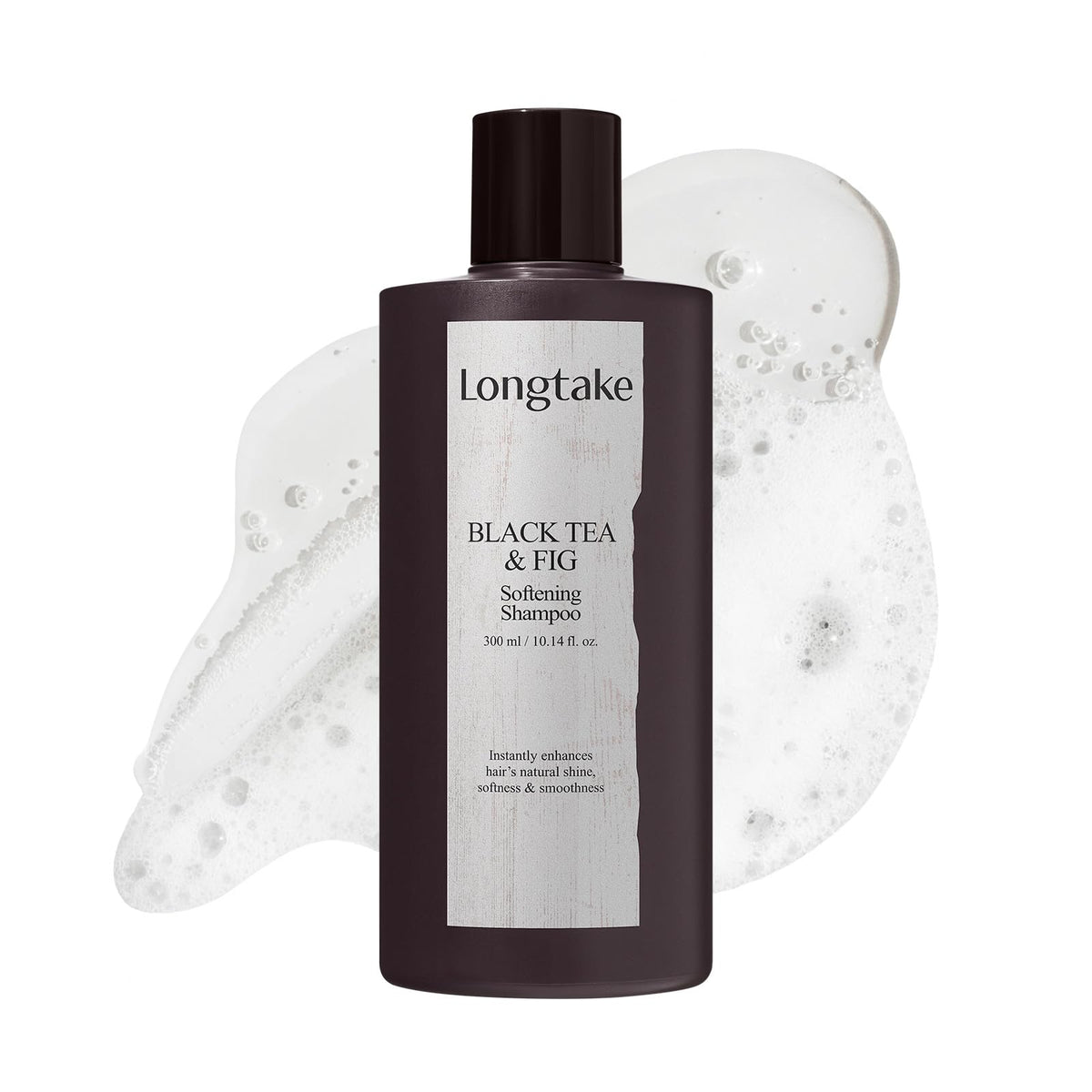 Longtake Hair Softening Shampoo bottle offering gentle cleansing and subtle, healthy shine.