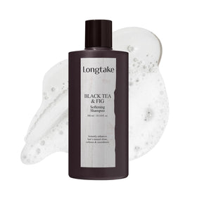 Longtake Hair Softening Shampoo bottle offering gentle cleansing and subtle, healthy shine.