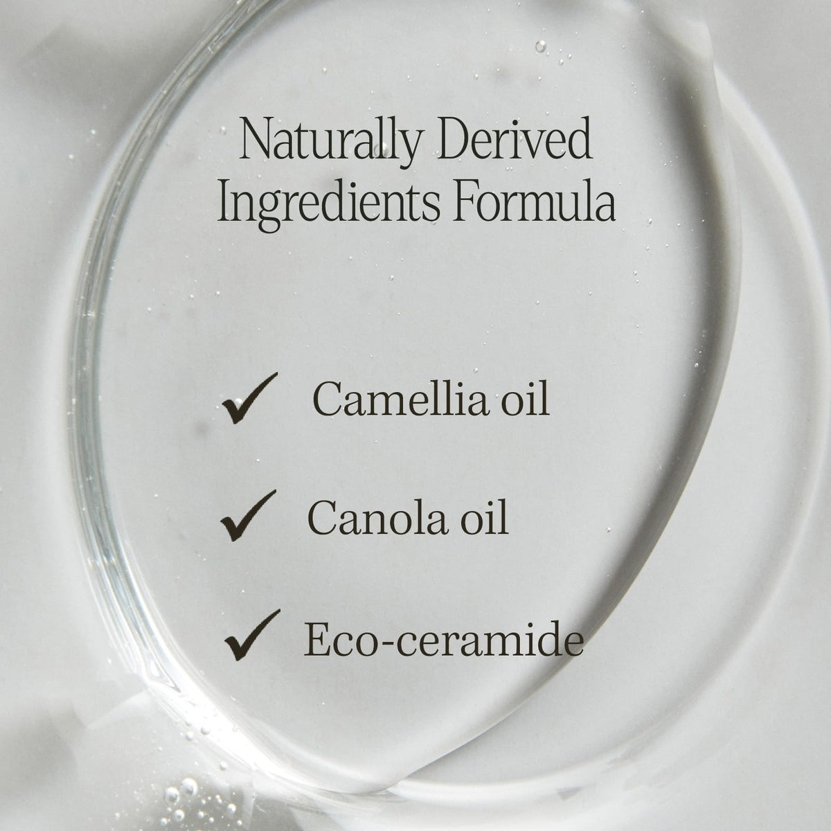 LONGTAKE ingredients camellia oil image suggests nourished, soft skin.