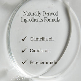 LONGTAKE ingredients camellia oil image suggests nourished, soft skin.