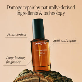 LONGTAKE Sandalwood Oil texture close-up ready for easy application.