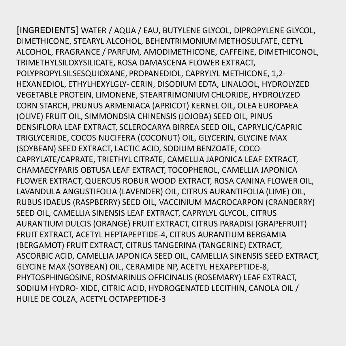 LONGTAKE sandalwood treatment label close-up informs bottle size and ingredients.
