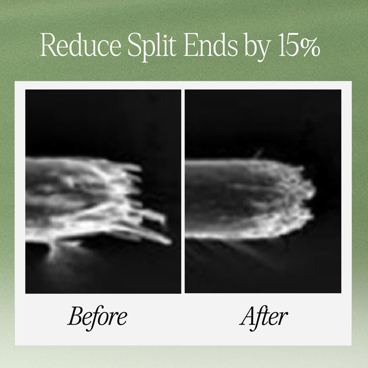 LONGTAKE sandalwood treatment close-up reveals feather-light softness and shine.