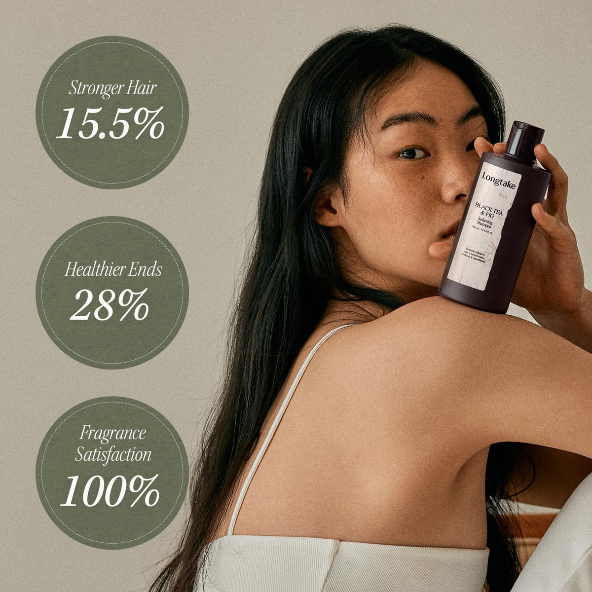 Longtake split ends improvement graphic notes 28% reduction for smoother ends.