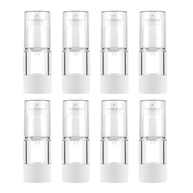 LONGWAY clear airless bottle 15ml with cap preserves formula freshness.