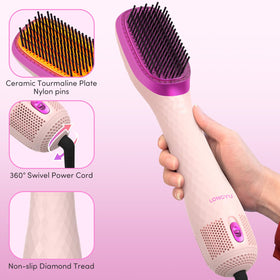 Longyu ceramic tourmaline ionic technology distributes heat evenly for smooth results.
