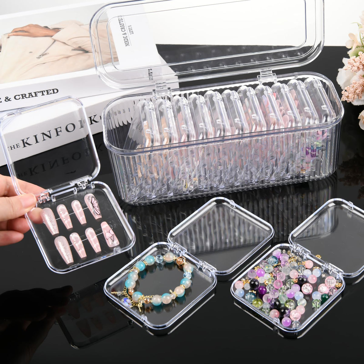 LONTOHCE package includes double-sided tape for secure nail placement.