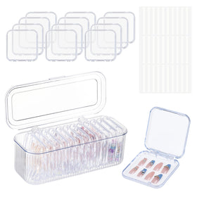 LONTOHCE press-on nail organizer with 12 clear cases for quick style selection.