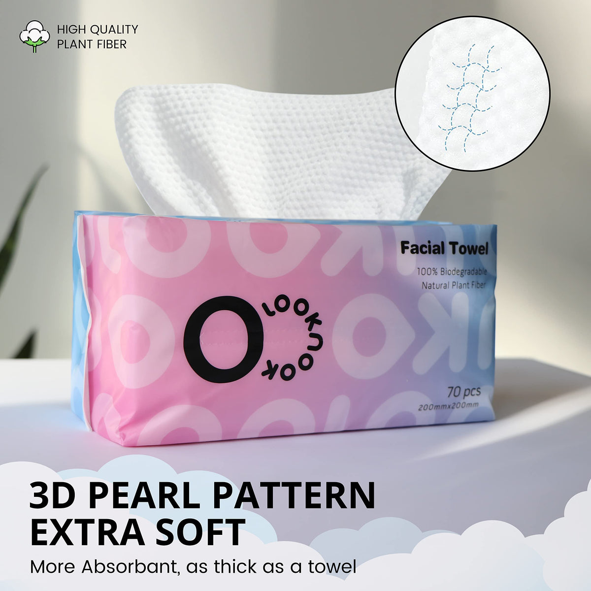LOOKNOOK disposable towel set displayed in stylish packaging on vanity