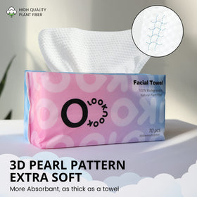 LOOKNOOK disposable towel set displayed in stylish packaging on vanity