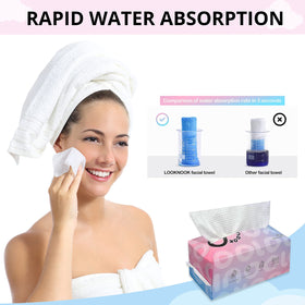 LOOKNOOK face towel ready for dry use or with cleanser for makeup removal