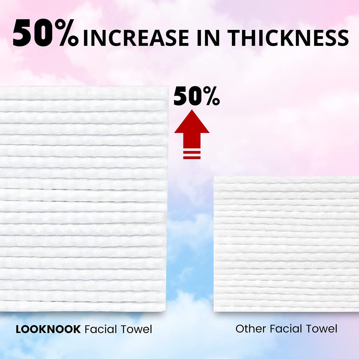 LOOKNOOK face towel seventy count in a fashionable bag for restocking
